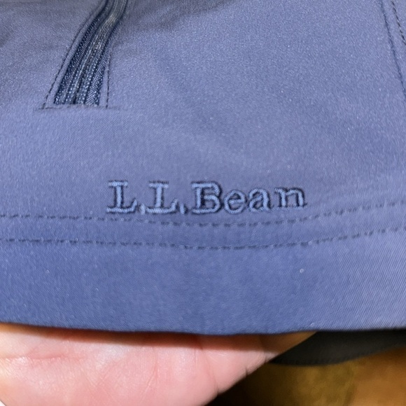 LL BEAN Mens Nylon Jacket Blue Soft Shell Fleece Lining Size Medium - Picture 6 of 6